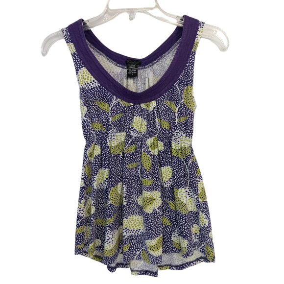 Ezekiel Women's -Baby Doll Tank Top- Purple Green White Small - Picture 2 of 16